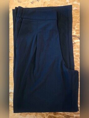 Athleta Classic Navy Blue Straight-Leg High-Rise Trousers Sz 12T